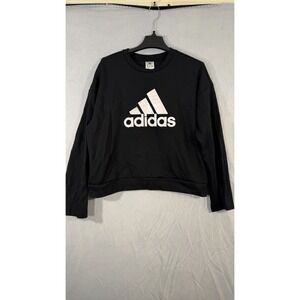 adidas essentials Cropped Women's Crewneck Pullover Sweatshirt Black L